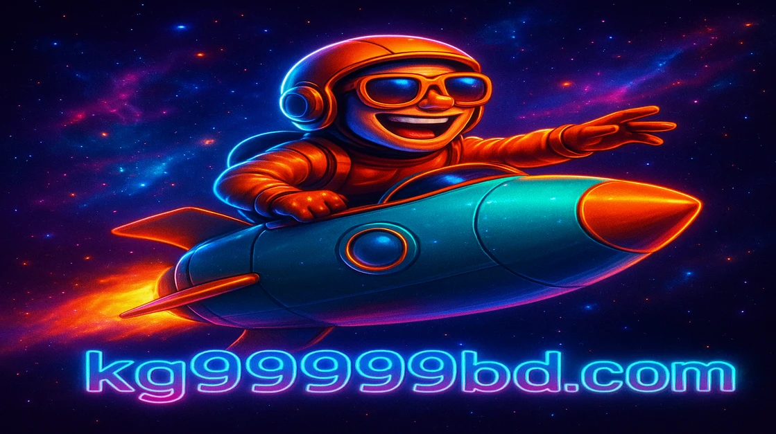 kg99999 একটি কার্টুন চরিত্র, ভবিষ্যৎ-পাইলট স্যুট ও সানগ্লাস পরে, রঙিন গ্যালাক্সির মধ্য দিয়ে একটি রকেট চালাচ্ছে; নিচে জেটএক্স শিরোনামটি জ্বলছে।