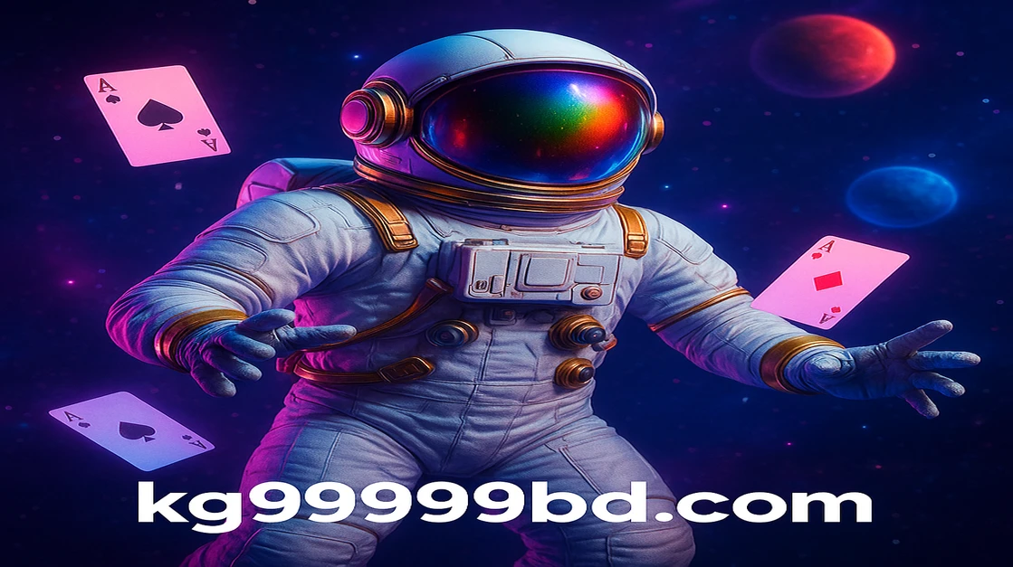 একটি উজ্জ্বল নভচারী স্পেসস্যুট পরা—লেবেলটি স্পেসম্যান লেখা—মহাশূন্যে গ্রহ ও কন্ট্রোল প্যানেলগুলোর মাঝে ভাসছে।